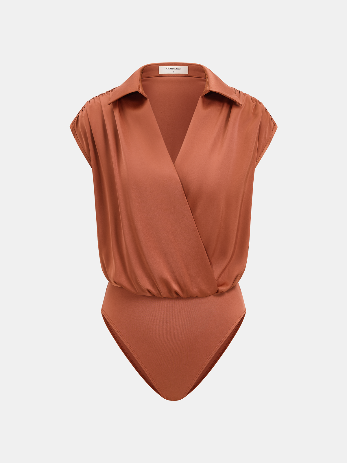 Collared Cap Sleeve Wrap Bodysuit