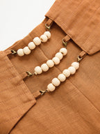 Beaded Detail Tencel Wide-Leg Pants