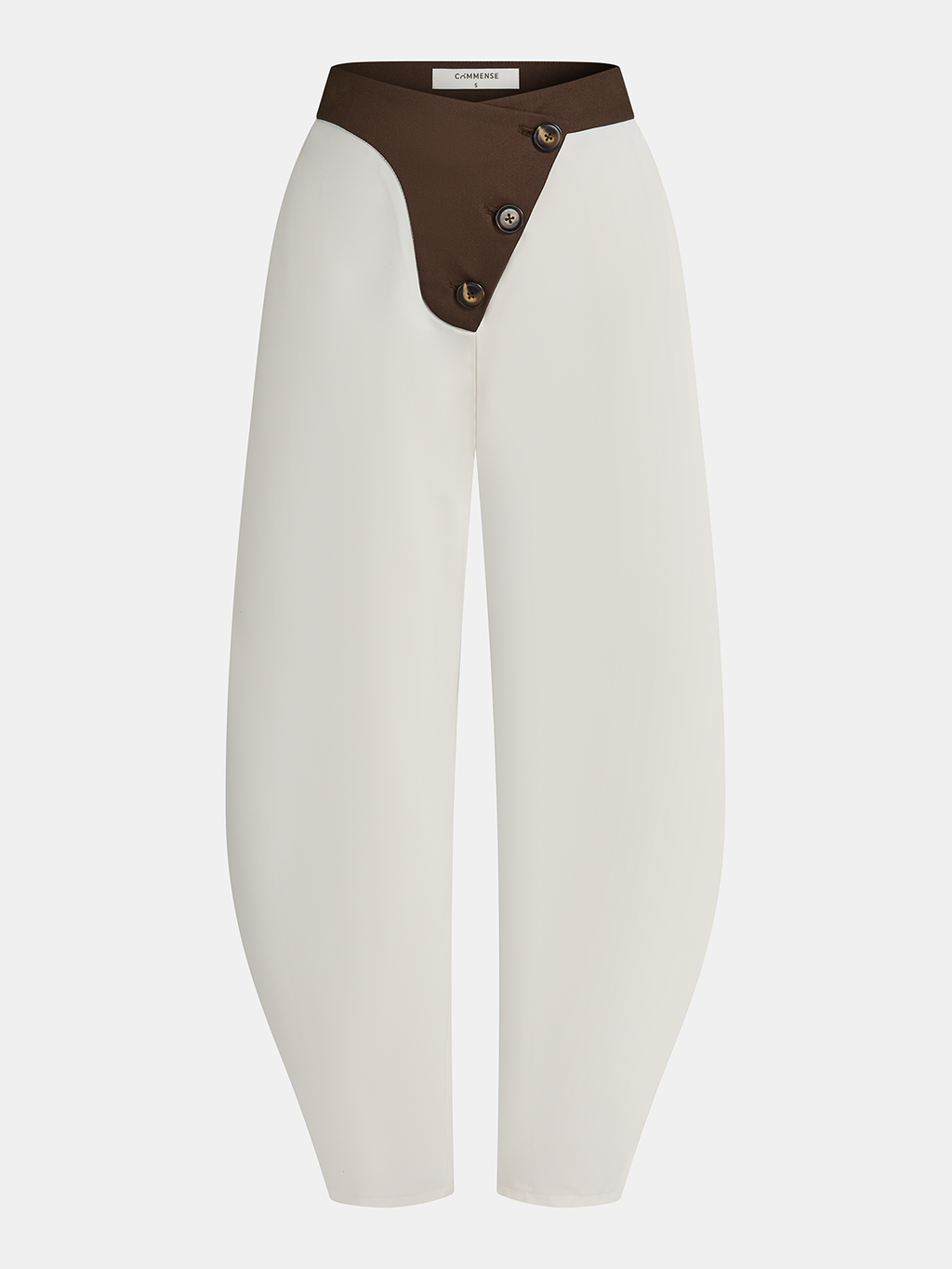 Contrast Waistband Asymmetric Balloon Pants