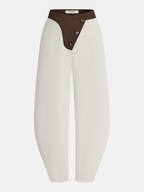 Contrast Waistband Asymmetric Balloon Pants