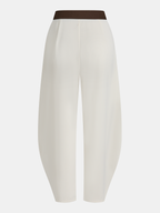 Contrast Waistband Asymmetric Balloon Pants