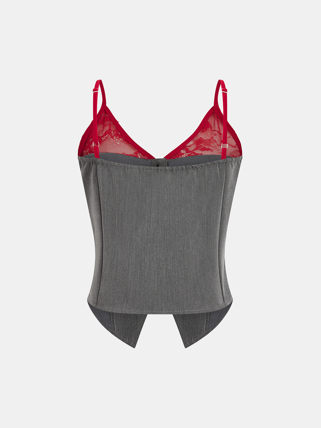 Contrast Lace Cami Vest & Pants Set with Scarf