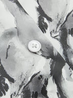 Horse Print Satin Knot-Front Long Sleeve Shirt