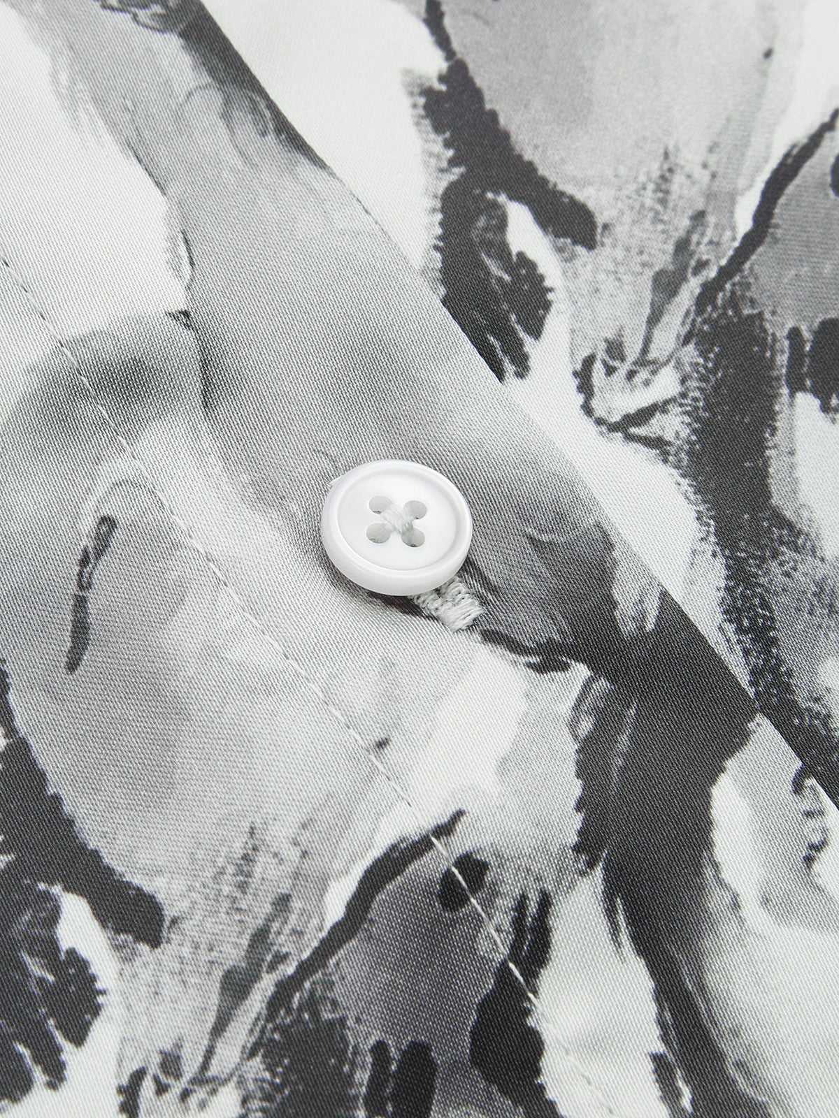 Horse Print Satin Knot-Front Long Sleeve Shirt