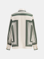 Geometric Print Shirt & Wide Leg Pants Set