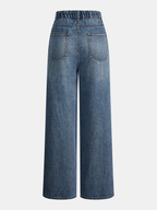 Drawstring Straight-Leg Denim Pants