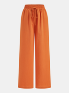 Knot-Front Shirt & Wide-Leg Pants Set