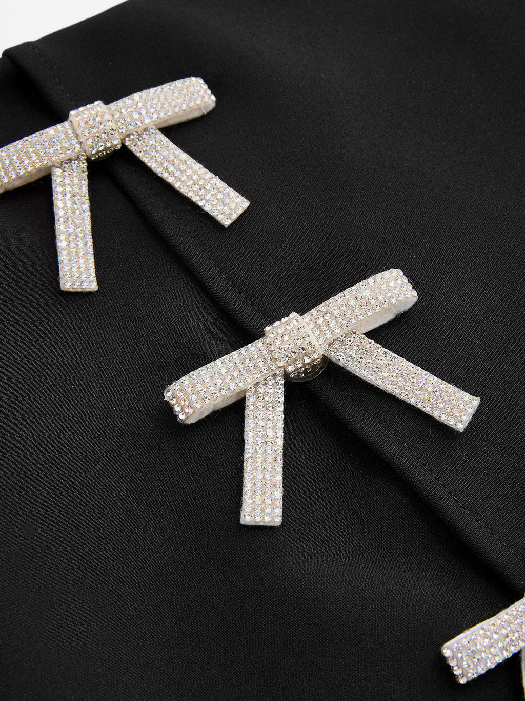 Rhinestone Bow Detail Asymmetrical Mini Skirt