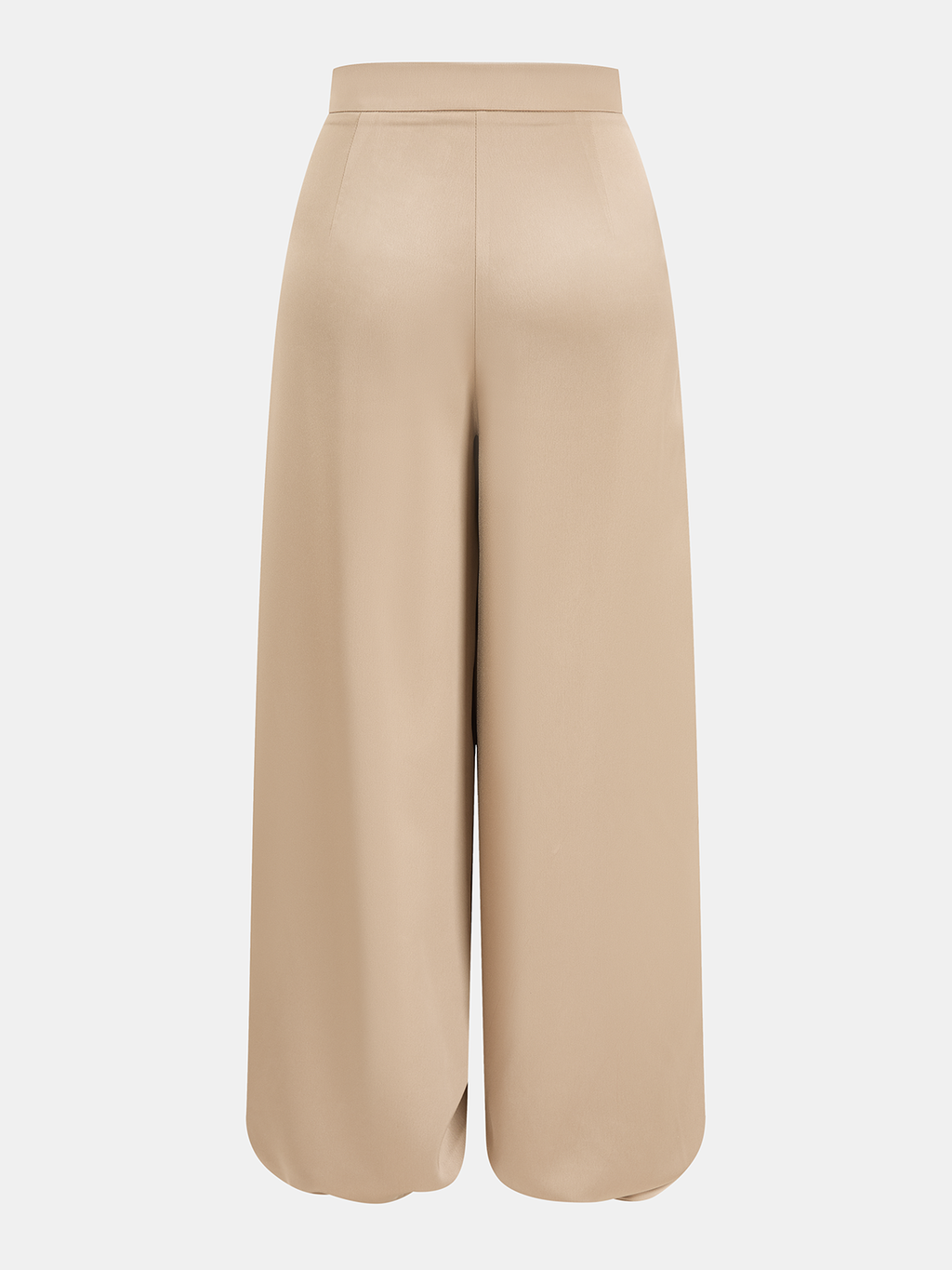 Mid-Waist Satin Pleated Balloon Pants