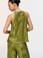 Vertical Pleated Halter Top & Pants Set