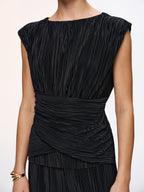 Texture Tie-Back Top & Wide-Leg Pants Set