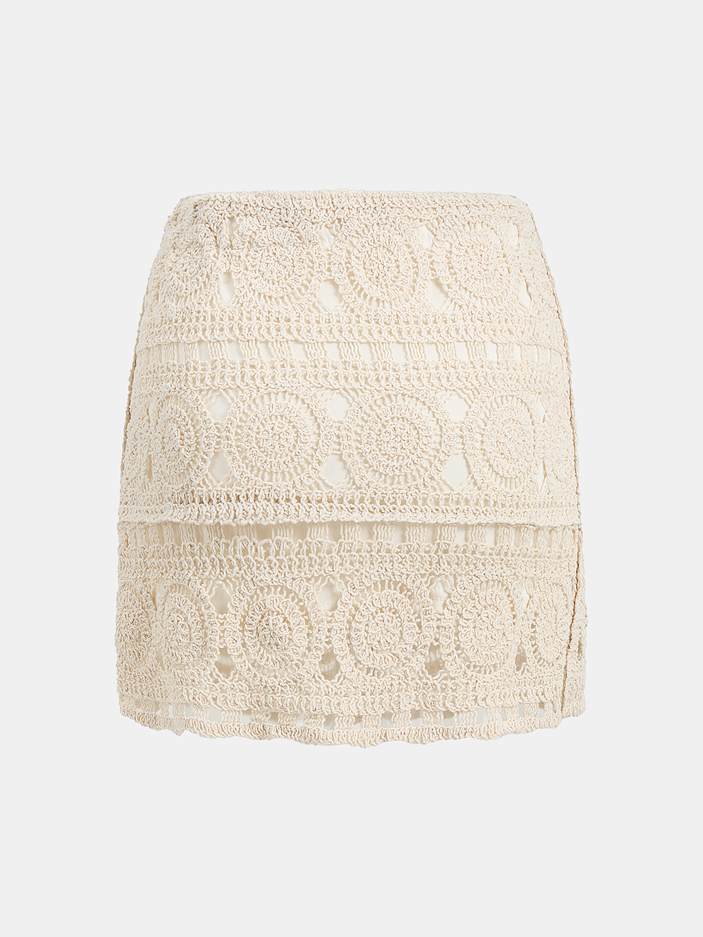 Circle Pattern Crochet Mini Skirt