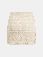 Circle Pattern Crochet Mini Skirt