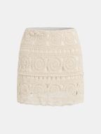 Circle Pattern Crochet Mini Skirt