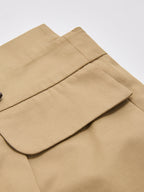 Braided Detail High-Waisted Pleated Pants