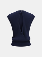 Backless Ribbed Knit Sleeveless Top