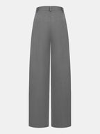 Asymmetric Pleated Wide-Leg Pants