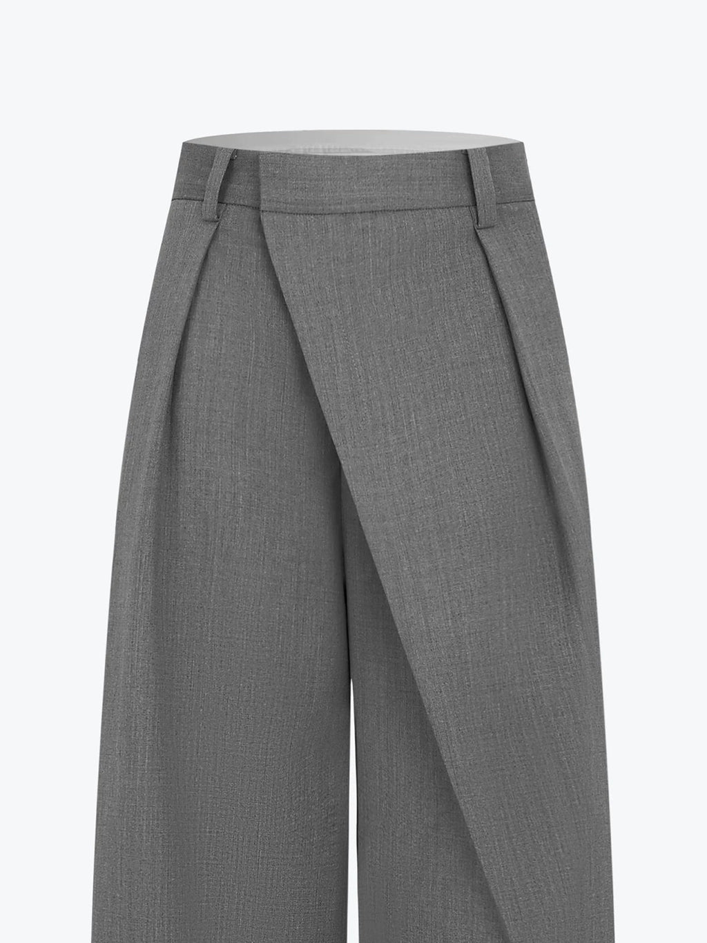 Asymmetric Pleated Wide-Leg Pants