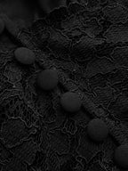Lace-Paneled Bell-Sleeve Peplum Blouse