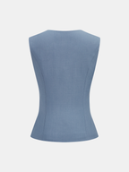 Sleeveless Vest & Wide-Leg Pants Set