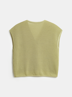 Embossed Button Sleeveless Knit Vest