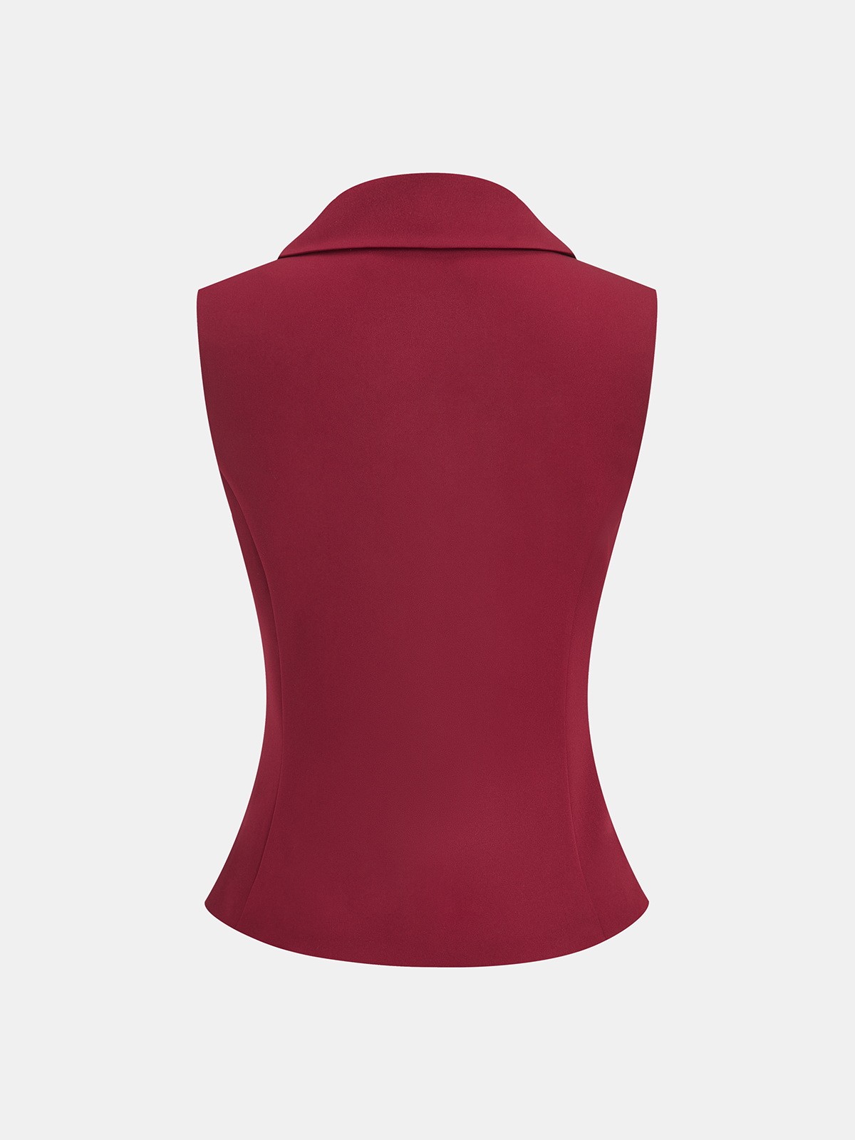 Metal Button Asymmetric Sleeveless Blazer Vest