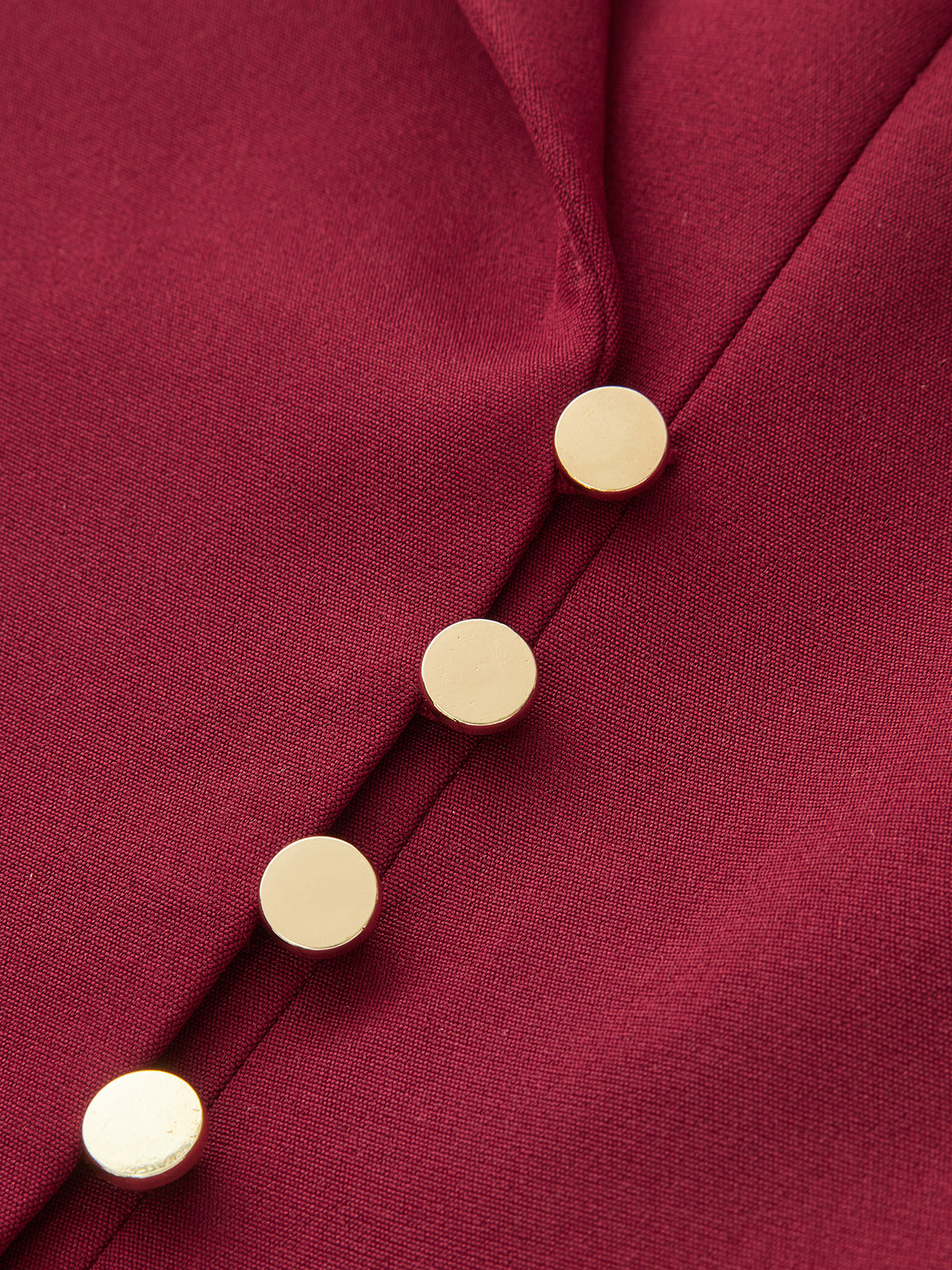 Metal Button Asymmetric Sleeveless Blazer Vest