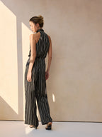 Pinstripe Halter Neck Top & Pants Set