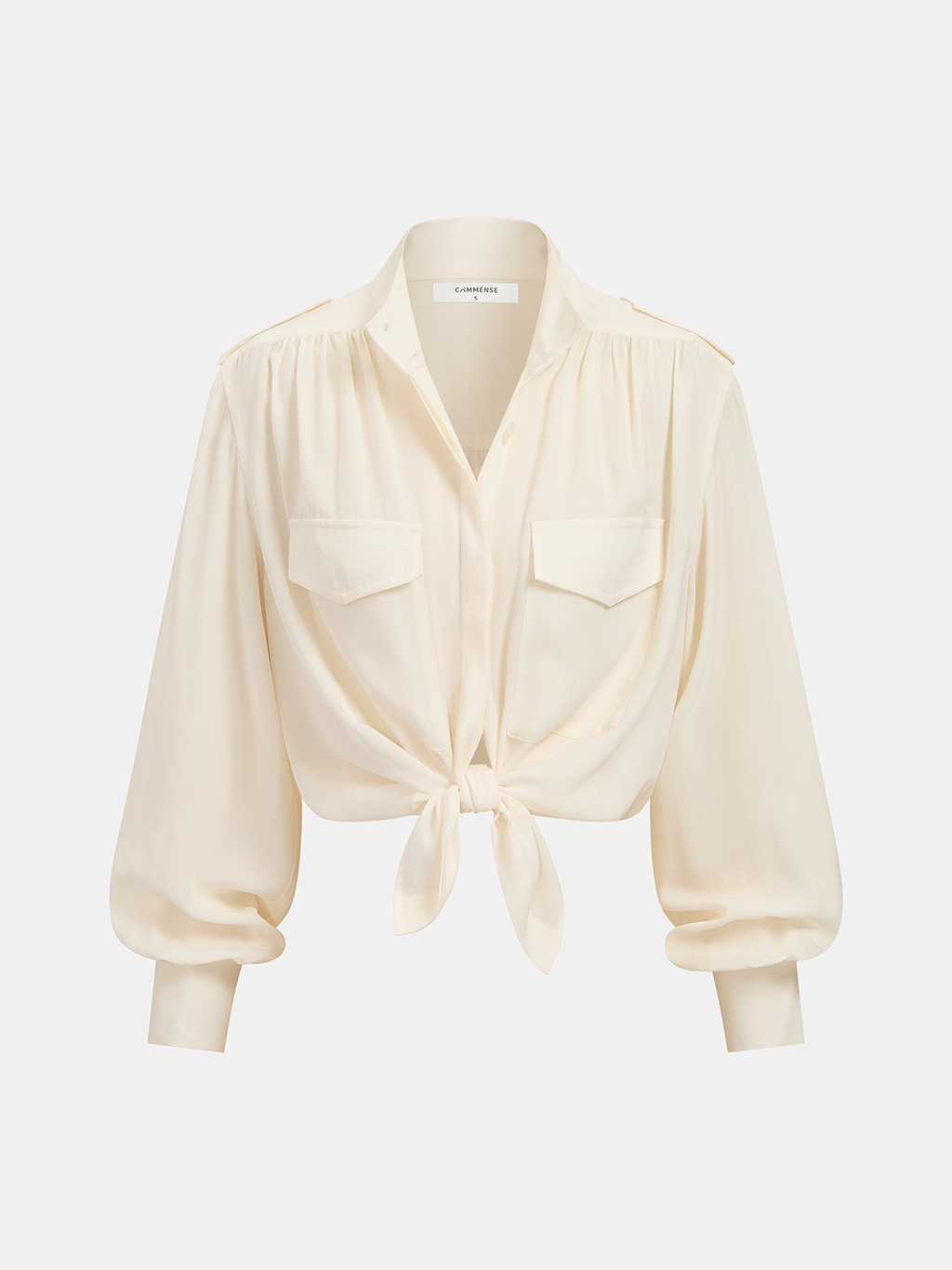 Utility Knot-Front Blouse