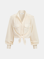 Utility Knot-Front Blouse