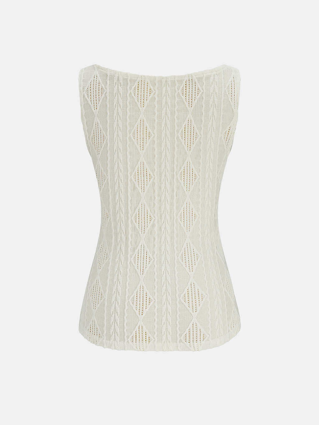 Cable Knit Button-Down Tank Top
