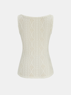 Cable Knit Button-Down Tank Top