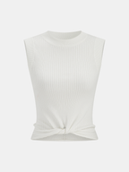 Ribbed Knotted Sweater Vest