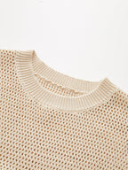 Open-Knit Cap Sleeve Sweater Top