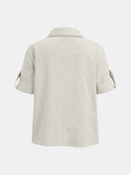 Cotton Linen Knotted Shirt & Belted Pants Set