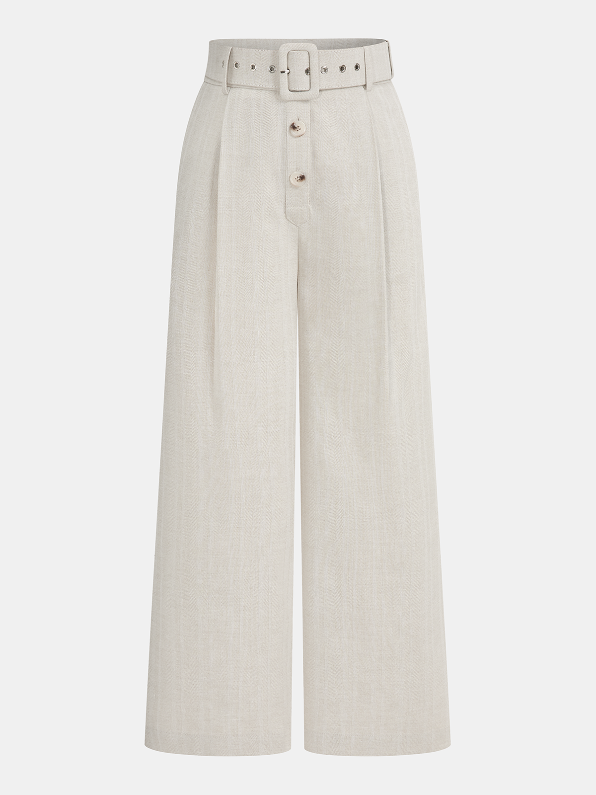 Cotton Linen Knotted Shirt & Belted Pants Set