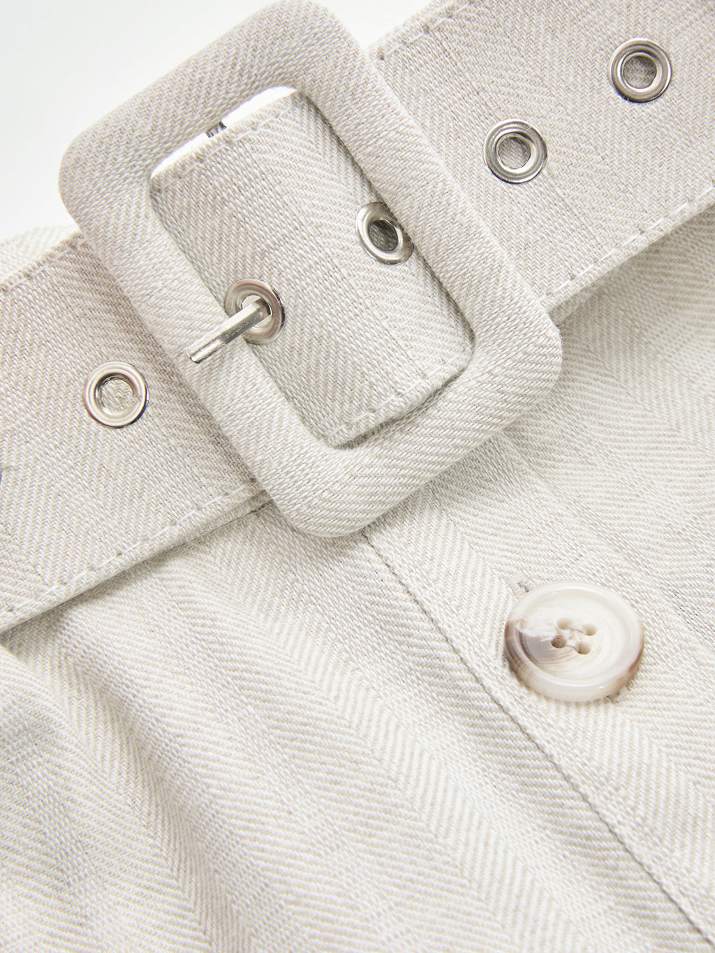 Cotton Linen Knotted Shirt & Belted Pants Set