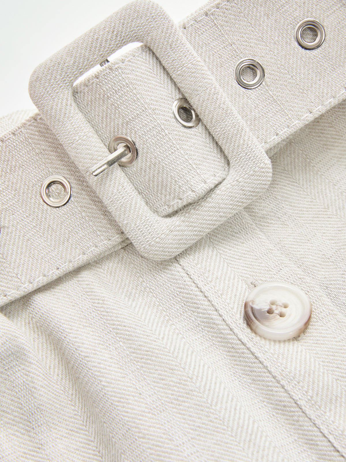 Cotton Linen Knotted Shirt & Belted Pants Set