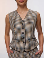 Plaid Vest & Wide Leg Pants Set