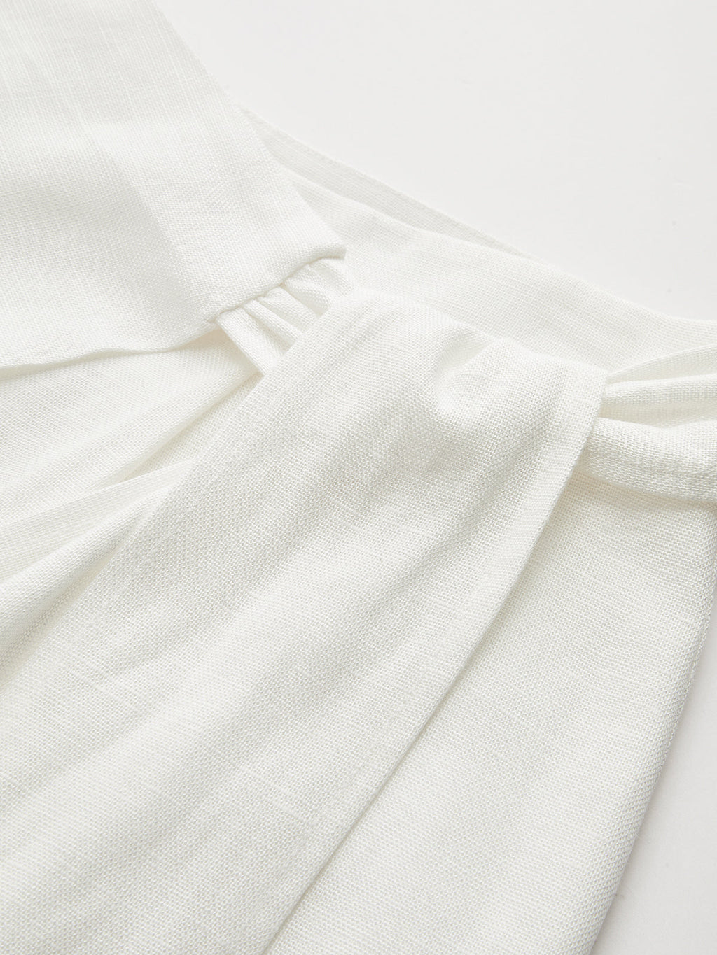 Bow Tie Wrap Linen Wide Leg Pants