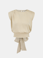 Sleeveless Tie-Waist Top & Wide-Leg Pants Set