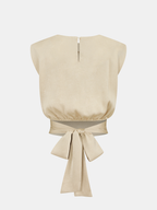 Sleeveless Tie-Waist Top & Wide-Leg Pants Set