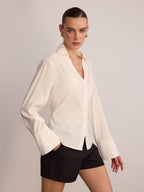 Button Front V-Neck Shirt