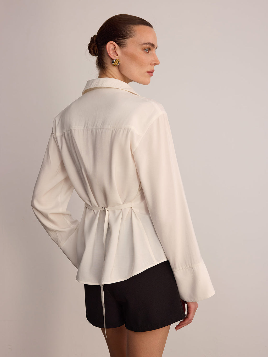 Button Front V-Neck Shirt