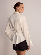 Button Front V-Neck Shirt