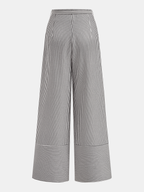 Belted Striped Wide-Leg Pants