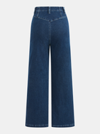 Mid-Waist Straight-Leg Denim Pants