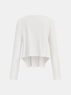 Cotton-Blend Knot-Front Cropped Top