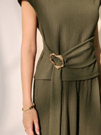 Tie-Waist Textured Knit Top & Pants Set
