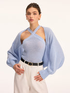Halter Knit Top & Bolero Shrug Two-Piece Set